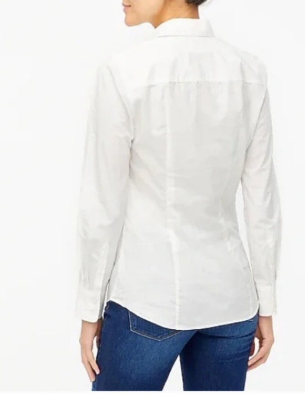 NWT J. Crew Perfect Fit Poplin Button Up Shirt White Blouse Top  AL501